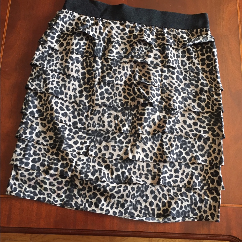 Alfani Leopard Ruffle Skirt